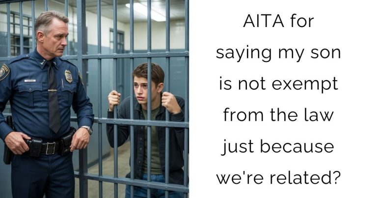AITA for saying my son is not exempt from the law just because we’re related?