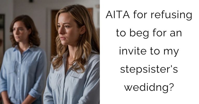 AITA for refusing to beg for an invite to my stepsister’s wedidng?