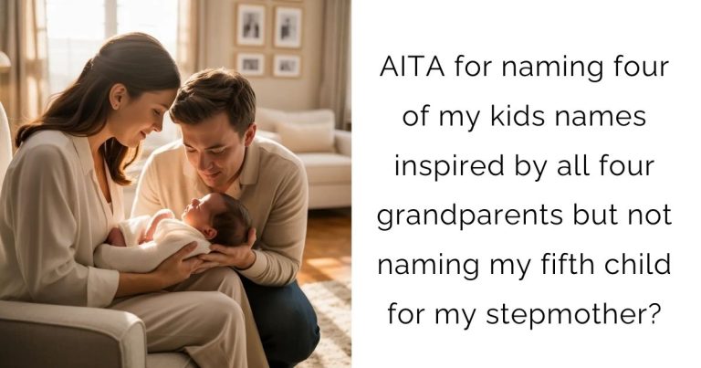 AITA for naming four of my kids names inspired by all four grandparents but not naming my fifth child for my stepmother?