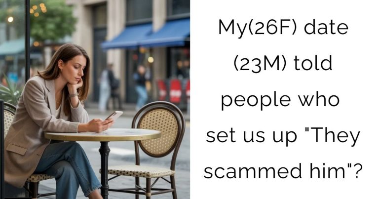 My(26F) date (23M) told people who set us up “They scammed him”.