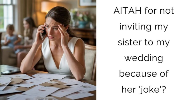 AITAH for not inviting my sister to my wedding because of her ‘joke’?