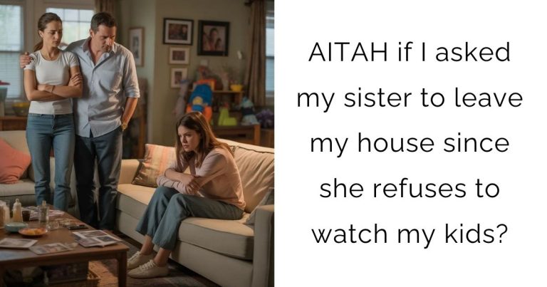 AITAH if I asked my sister to leave my house since she refuses to watch my kids?