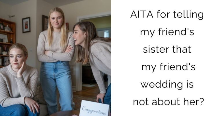 AITA for telling my friend’s sister that my friend’s wedding is not about her?