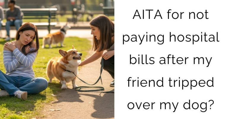AITA for not paying hospital bills after my friend tripped over my dog?