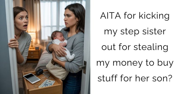 AITA for kicking my step sister out for stealing my money to buy stuff for her son?