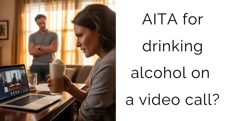 AITA for drinking alcohol on a video call?