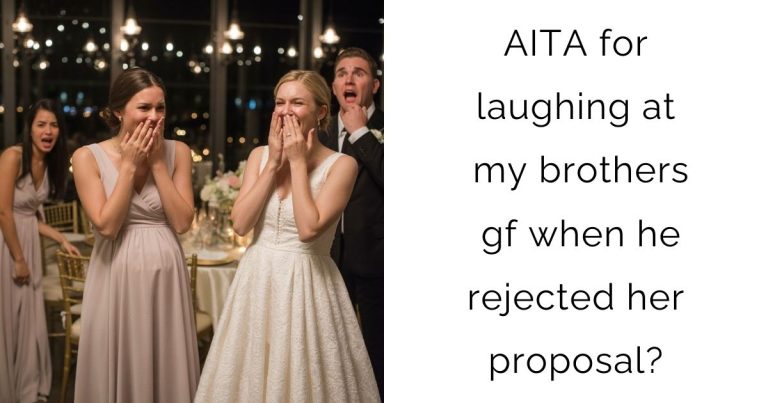 AITA for laughing at my brothers gf when he rejected her proposal?