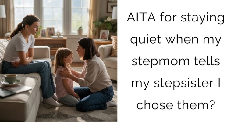 AITA for staying quiet when my stepmom tells my stepsister I chose them?