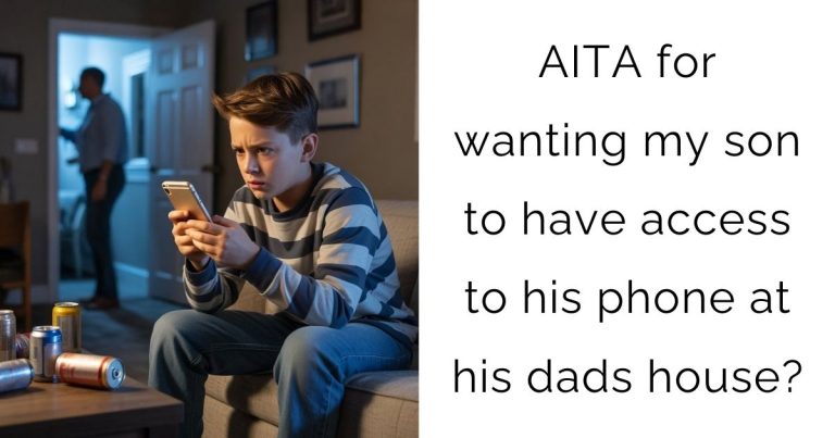 AITA for wanting my son to have access to his phone at his dads house?