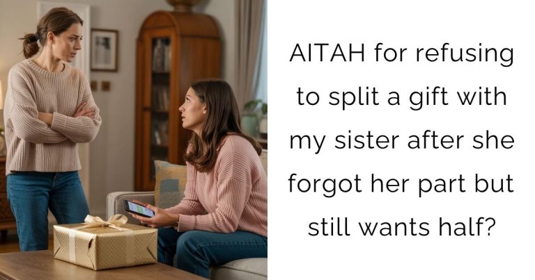 AITAH for refusing to split a gift with my sister after she forgot her part but still wants half?