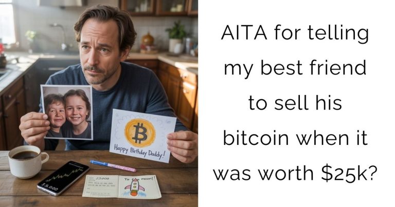 AITA for telling my best friend to sell his bitcoin when it was worth $25k?