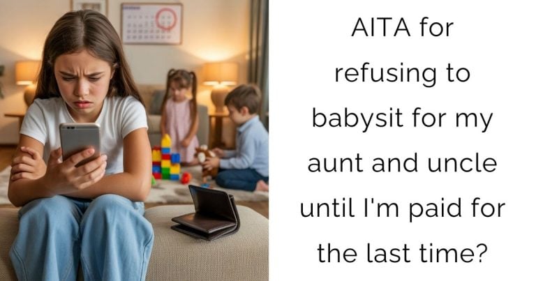 AITA for refusing to babysit for my aunt and uncle until I’m paid for the last time?
