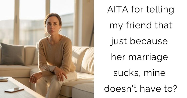 AITA for telling my friend that just because her marriage sucks, mine doesn’t have to?