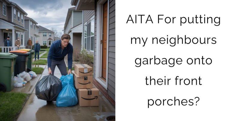 AITA For putting my neighbours garbage onto their front porches?