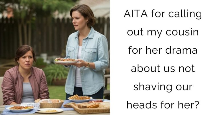 AITA for calling out my cousin for her drama about us not shaving our heads for her?