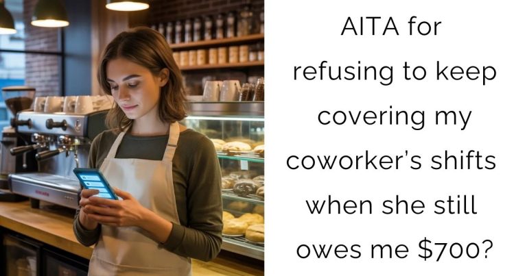 AITA for refusing to keep covering my coworker’s shifts when she still owes me $700?