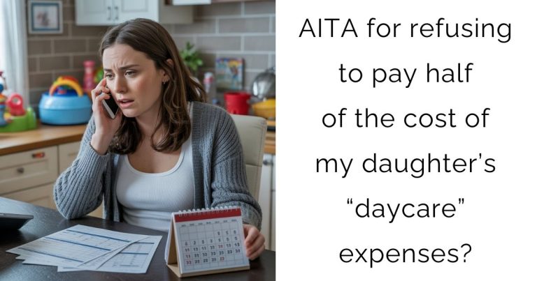 AITA for refusing to pay half of the cost of my daughter’s “daycare” expenses?
