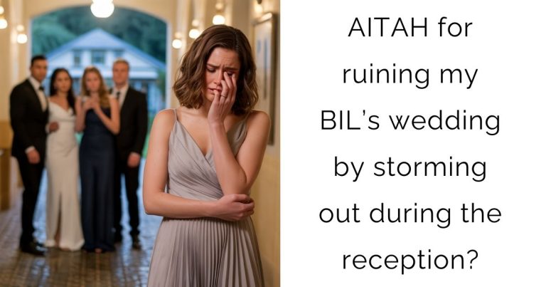 AITAH for ruining my BIL’s wedding by storming out during the reception?