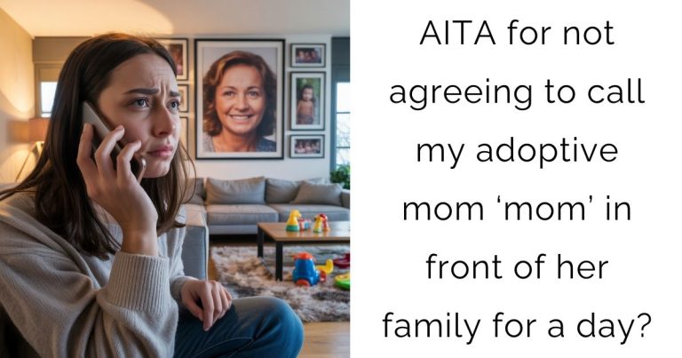AITA for not agreeing to call my adoptive mom ‘mom’ in front of her family for a day?
