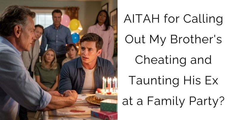 AITAH for Calling Out My Brother’s Cheating and Taunting His Ex at a Family Party?