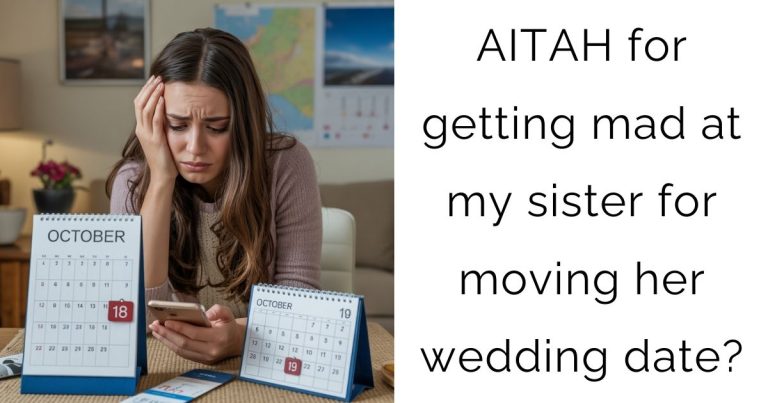 AITAH for getting mad at my sister for moving her wedding date?