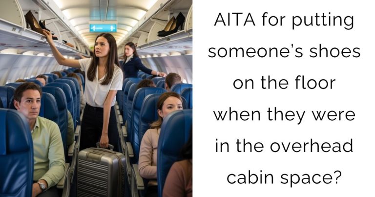 AITA for putting someone’s shoes on the floor when they were in the overhead cabin space?