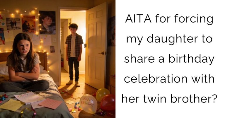 AITA for forcing my daughter to share a birthday celebration with her twin brother?