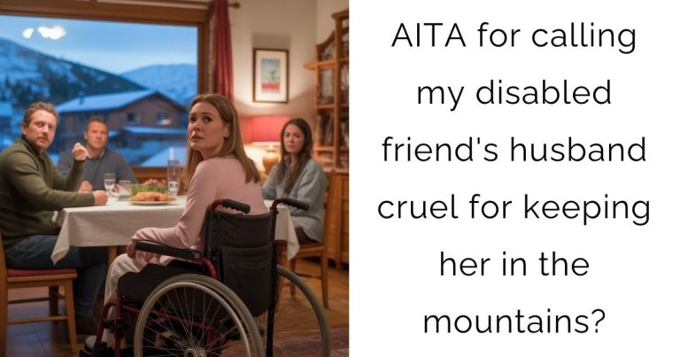 AITA for calling my disabled friend’s husband cruel for keeping her in the mountains?