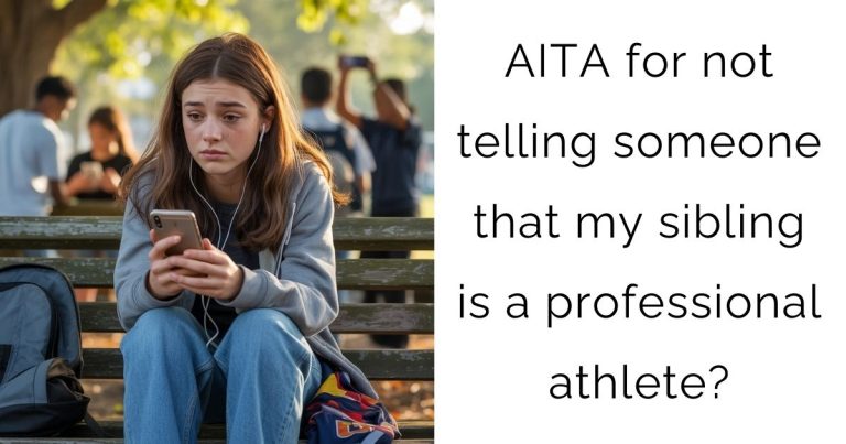 AITA for not telling someone that my sibling is a professional athlete?