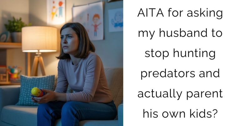 AITA for asking my husband to stop hunting predators and actually parent his own kids?