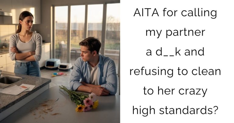 AITA for calling my partner a d__k and refusing to clean to her crazy high standards?