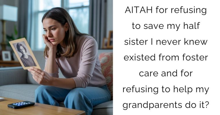 AITAH for refusing to save my half sister I never knew existed from foster care and for refusing to help my grandparents do it?