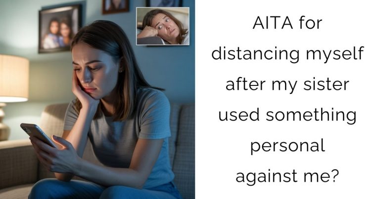 AITA for distancing myself after my sister used something personal against me?