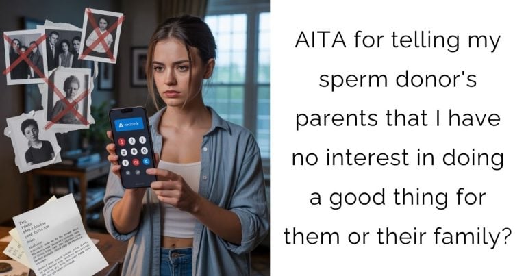 AITA for telling my sperm donor’s parents that I have no interest in doing a good thing for them or their family?