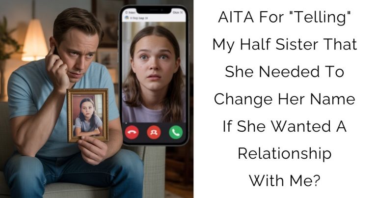 AITA For “Telling” My Half Sister That She Needed To Change Her Name If She Wanted A Relationship With Me?