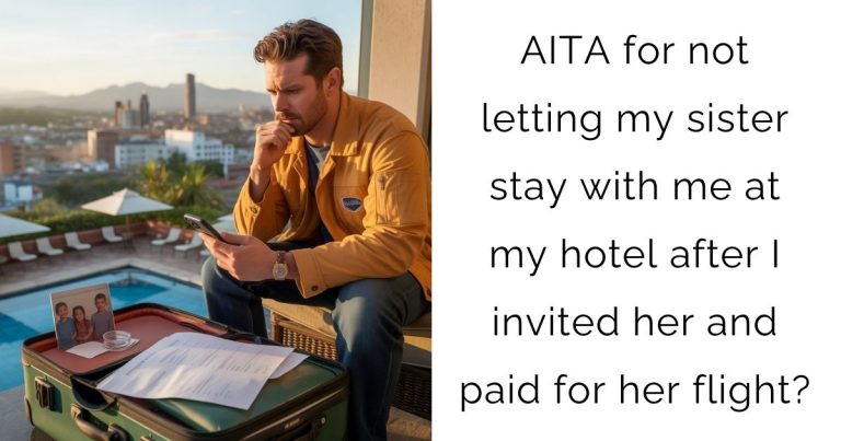 AITA for not letting my sister stay with me at my hotel after I invited her and paid for her flight?