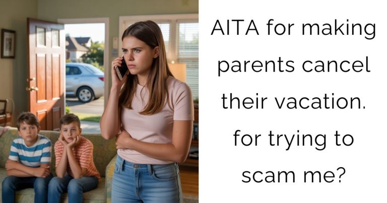 AITA for making parents cancel their vacation. for trying to scam me?