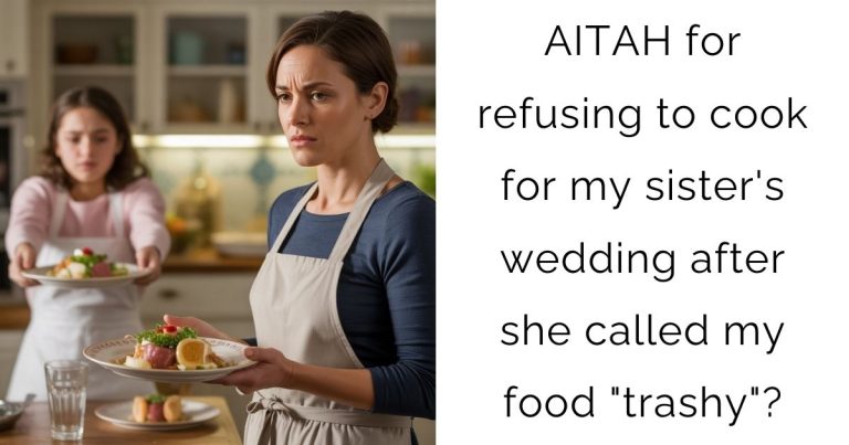AITAH for refusing to cook for my sister’s wedding after she called my food “trashy”?