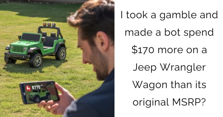 I took a gamble and made a bot spend $170 more on a Jeep Wrangler Wagon than its original MSRP