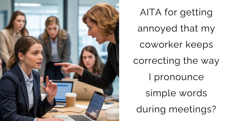 AITA for getting annoyed that my coworker keeps correcting the way I pronounce simple words during meetings?