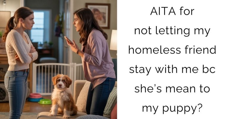 AITA for not letting my homeless friend stay with me bc she’s mean to my puppy?