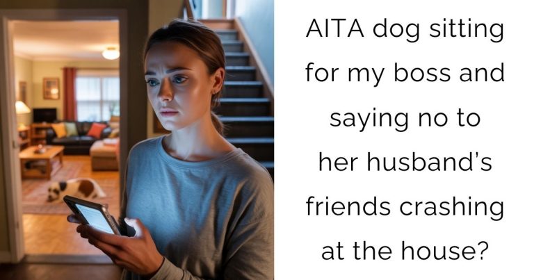 AITA dog sitting for my boss and saying no to her husband’s friends crashing at the house?