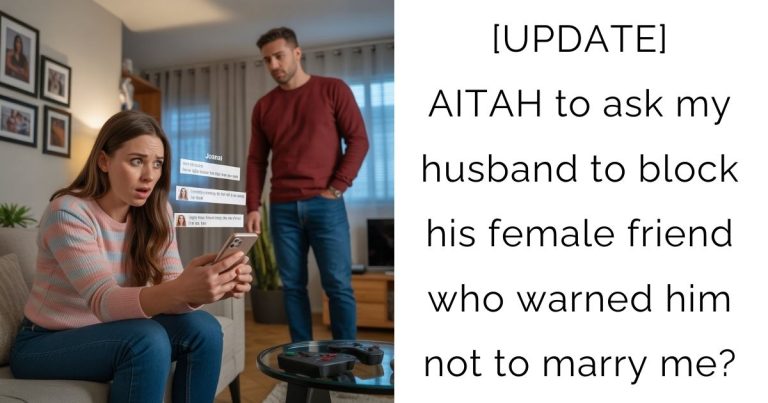 [UPDATE] AITAH to ask my husband to block his female friend who warned him not to marry me?