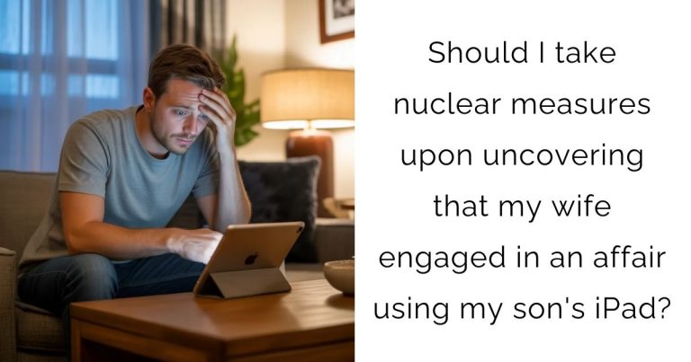 Should I take nuclear measures upon uncovering that my wife engaged in an affair using my son’s iPad?