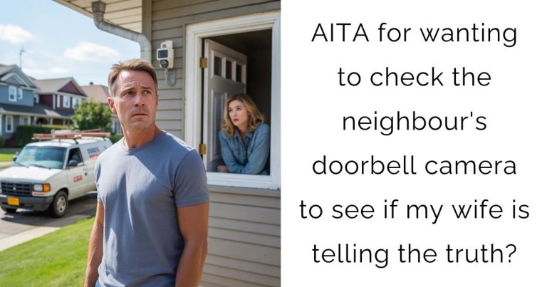 AITA for wanting to check the neighbour’s doorbell camera to see if my wife is telling the truth?