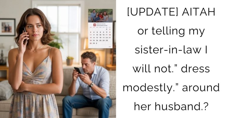 [UPDATE] AITAH or telling my sister-in-law I will not.” dress modestly.” around her husband.?