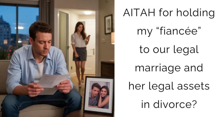 AITAH for holding my “fiancée” to our legal marriage and her legal assets in divorce?