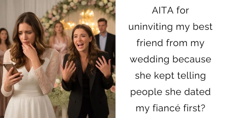 AITA for uninviting my best friend from my wedding because she kept telling people she dated my fiancé first?