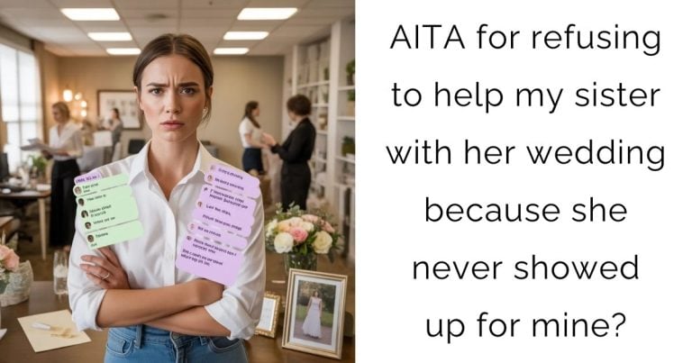 AITA for refusing to help my sister with her wedding because she never showed up for mine?