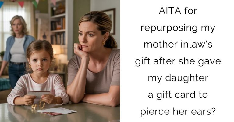 AITA for repurposing my mother inlaw’s gift after she gave my daughter a gift card to pierce her ears?